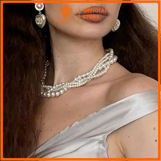 [ DAISYN ] N626 choker dây chuyền áo dài , dây chuyền áo tấc, dây chuyền váy cưới 4 sợi ngọc trai nhân tạo sang trọng