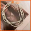 N412 choker vòng cổ hạt Trai, dây chuyền hạt ngọc trai nhân tạo đá dây chuyền mang áo dài 3 sợi đan hạt nhiều