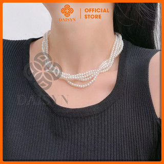 [ DAISYN ] N604 dây chuyền áo dài , dây chuyền áo tấc, dây chuyền áo ngũ thân 4 sợi ngọc trai nhân tạo sang trọng
