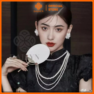 [ DAISYN ] N597 dây chuyền áo dài , dây chuyền áo tấc, dây chuyền áo ngũ thân 4 sợi ngọc trai nhân tạo 4-6-8mm