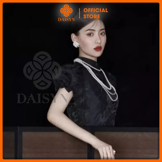 [ DAISYN ] N597 dây chuyền áo dài , dây chuyền áo tấc, dây chuyền áo ngũ thân 4 sợi ngọc trai nhân tạo 4-6-8mm