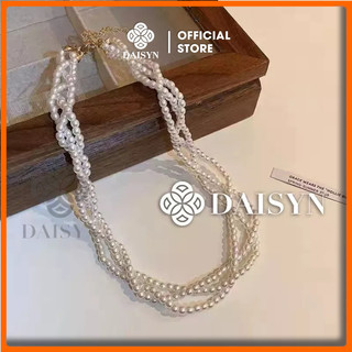 [NgocDaisy] N390 vòng cổ hạt Trai, dây chuyền hạt ngọc nhân tạo đá choker Đan 3 sợi kiểu dáng sang trọng cho nữ