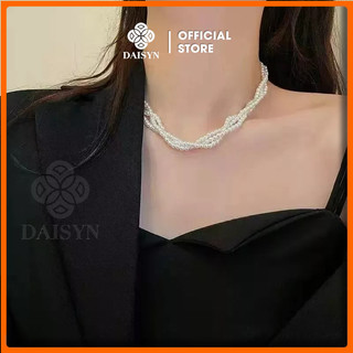 [NgocDaisy] N390 vòng cổ hạt Trai, dây chuyền hạt ngọc nhân tạo đá choker Đan 3 sợi kiểu dáng sang trọng cho nữ