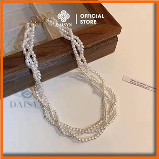 [NgocDaisy] N390 vòng cổ hạt Trai, dây chuyền hạt ngọc nhân tạo đá choker Đan 3 sợi kiểu dáng sang trọng cho nữ