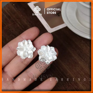 [ DAISYN ] N543 Bông tai hoa trắng lớn xinh xắn cho nữ chuôi mạ xịn an toàn không gây dị ứng da