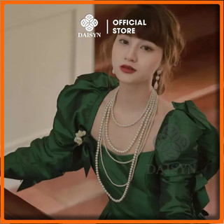 [ DAISYN ] N645 dây chuyền áo dài , dây chuyền áo tấc, vòng cổ cưới 5 sợi ngọc trai nhân tạo 4-6-8mm sang trọng