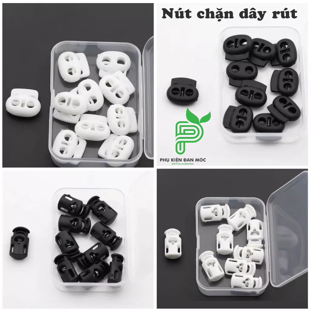 (Set 5) Nút chặn dây rút điều dùng chỉnh dây nón, balo túi rút hoặc các ...