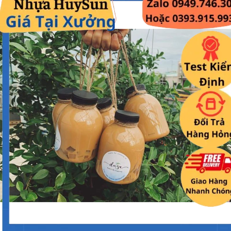 Chai Nhựa 500ml Bầu Lùn Miệng Rộng Nắp Fi38. Chai Đã Kèm Nắp. Nhựa HuySun Shopee Việt Nam