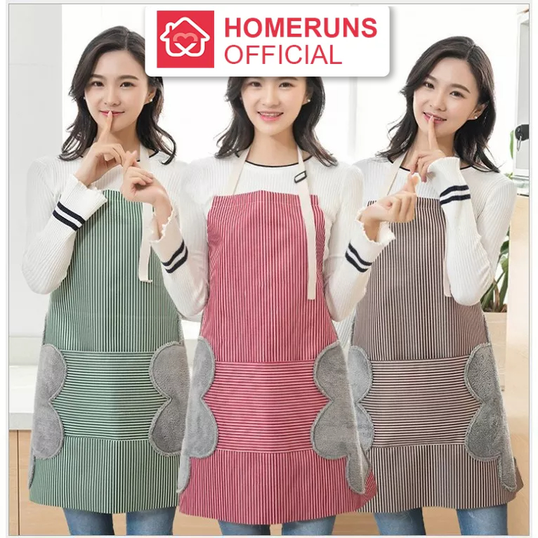 Tạp Giề Kẻ Hoa Có Chỗ Lau Tay Chống Thấm Nước