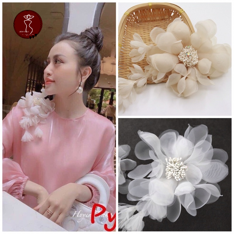 Hoa Voan Đính Áo, Hoa Voan Cài Áo Váy | Shopee Việt Nam