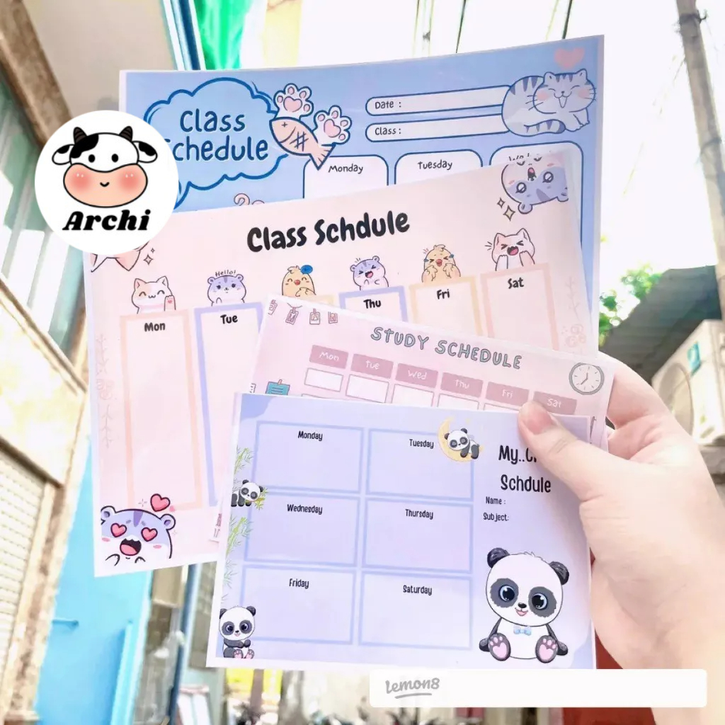 Decal dán Thời Khóa Biểu Timetable Sticker Dễ Thương Tiện Lợi Ghi Chú ...