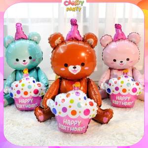 Bóng Hình Gấu 3D 4D Dễ Thương trang trí sinh nhật thôi nôi party tiệc tùng cỡ đại BB6