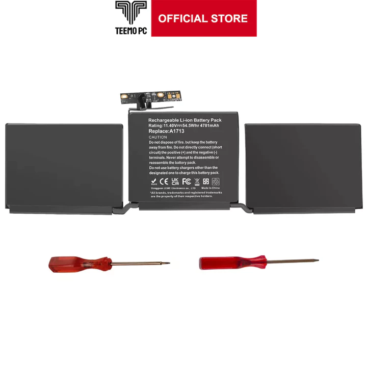Pin TEEMOC PC cho MacBook Pro 13 inch A1708 A1713 Late 2016 Mid 2017 A2171 A2159 (2019) A2289 (2020) A2338 (2022 2022)