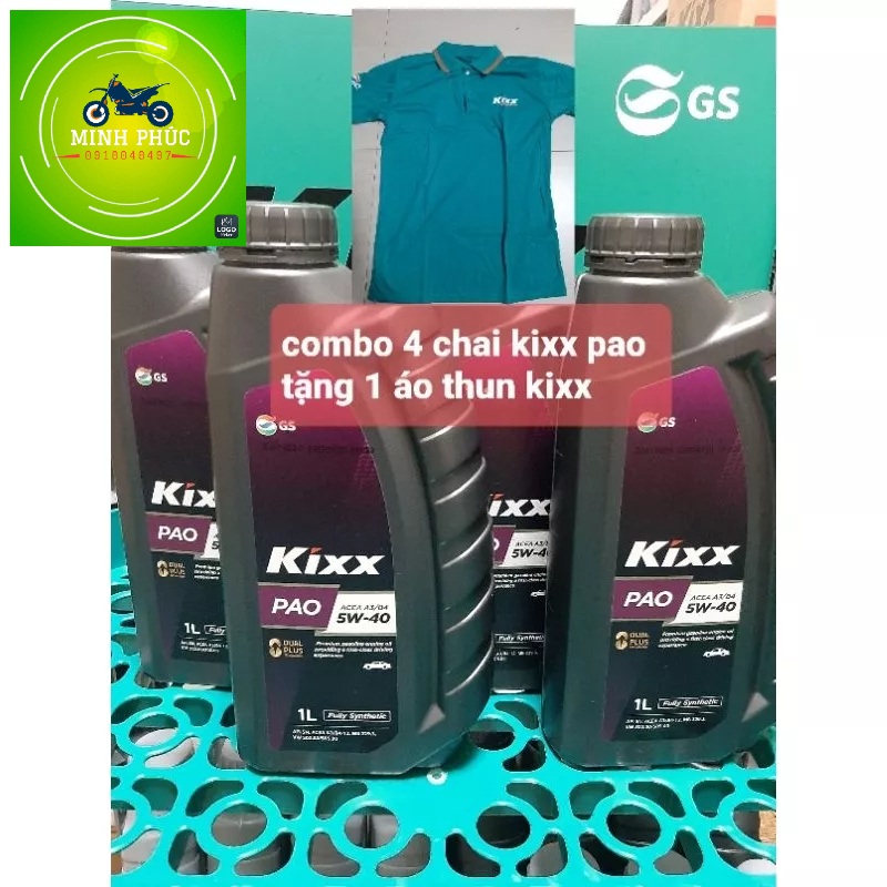[combo 4 chai tặng 1 áo thun kixx][CAO CẤP] Nhớt xe tay ga, xe ôtô Kixx ...