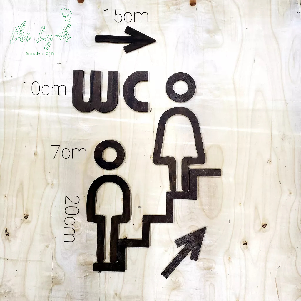 Bảng toilet, biển WC, icon nhà vệ sinh (Combo gồm 2 icon,cầu thang,2 mũi tên,chữ WC)
