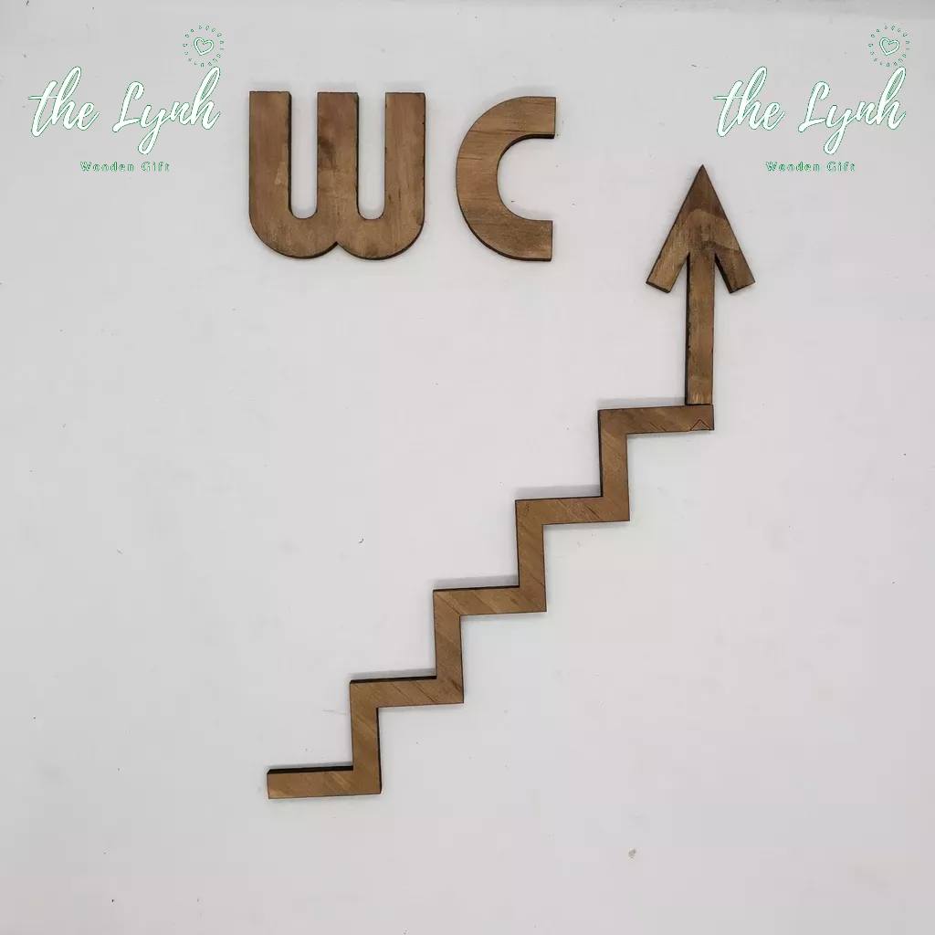 Bảng toilet, biển WC, icon nhà vệ sinh (Combo gồm 2 icon,cầu thang,2 mũi tên,chữ WC)