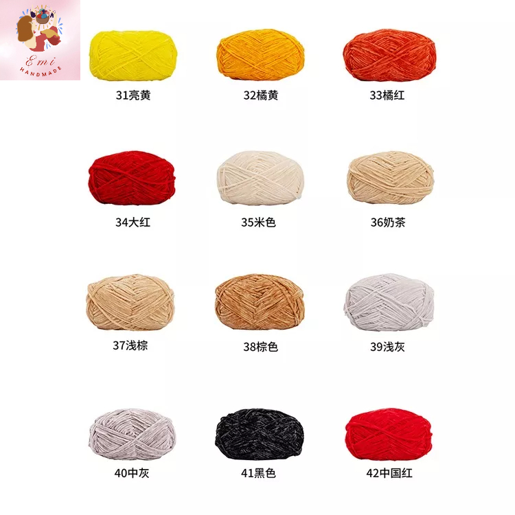 Len nhung 2mm - sợi len có độ óng siêu đẹp đan móc thú bông, khăn, áo, váy siêu mềm mịn, không rụng lông