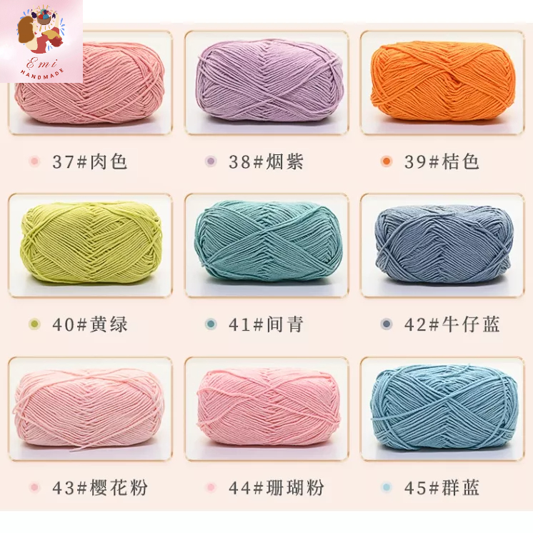 Len baby yarn không bai dão, không phai màu, an toàn cho trẻ nhỏ, cực kì mềm mại 40g (bảng 01 đến 50)