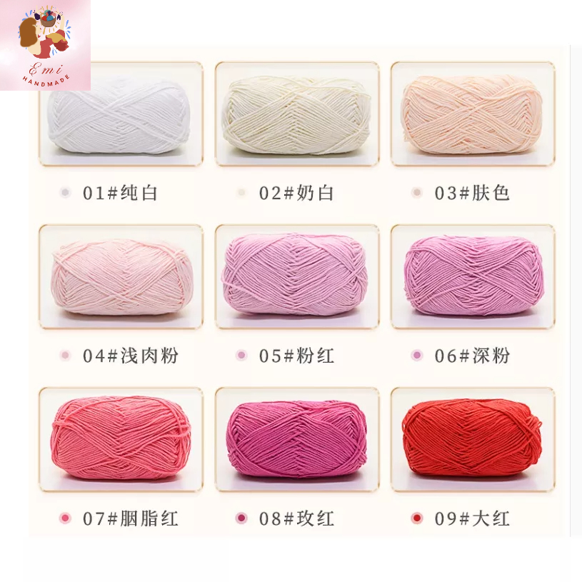Len baby yarn không bai dão, không phai màu, an toàn cho trẻ nhỏ, cực kì mềm mại 40g (bảng 51 đến 67)