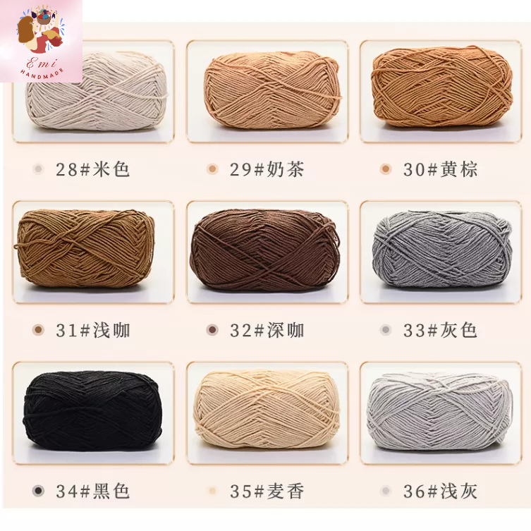 Len baby yarn không bai dão, không phai màu, an toàn cho trẻ nhỏ, cực kì mềm mại 40g (bảng 51 đến 67)