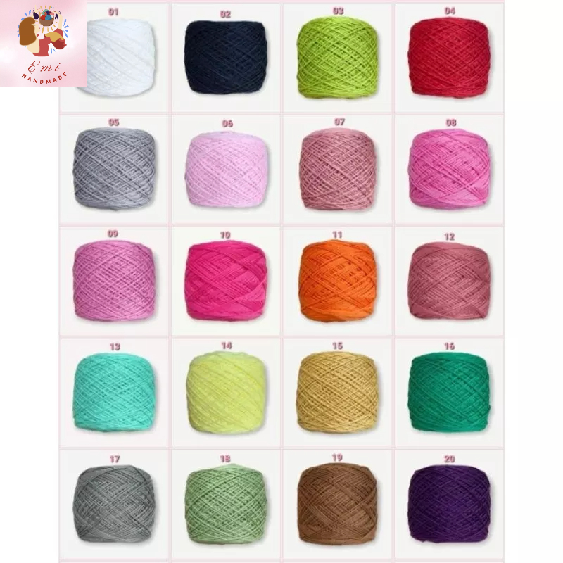 Sợi cotton Việt Nam CTVN hãng THHX 1mm ( bảng màu từ 1-56 )  chuyên móc thú, bikini, váy áo mùa hè, lót ly không xù