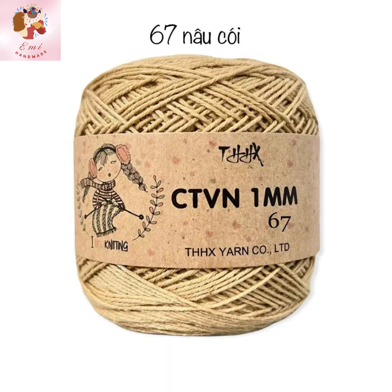 Sợi cotton việt nam CTVN hãng THHX 1mm ( bảng màu từ 58-84)  chuyên móc thú, bikini, váy áo mùa hè, lót ly không xù
