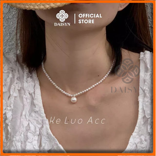 [ DAISYN ] N744 dây chuyền ngọc trai nhân tạo dây hạt 4li mặt hạt 10 li ngọc trai nhân tạo xinh xắn cho nữ
