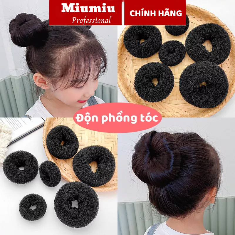 Mút độn phồng tóc búi tóc, tạo kiểu tóc hình tròn nhiều size chuyên nghiệp
