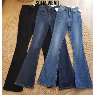 Quần Jean Nữ Ống Loe VIOLET Cạp Cao Dáng Dài Sofm Wear 106-108cm
