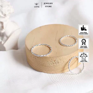 nhẫn xoắn xinh xinh bạc ta nguyên chất Bạc LOPA