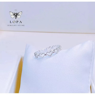 Nhẫn tim tim xinh siêu rẻ bạc ta nguyên chất chính hãng -Bạc LOPA