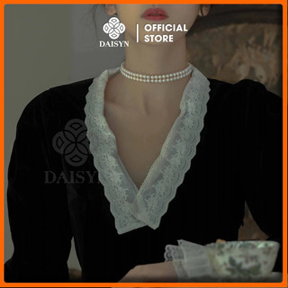 [ DAISYN ] N764 choker dây chuyền ngọc trai nhân tạo 6 li dây chuyền 2 sợi xinh xắn cho nữ