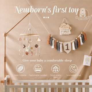 ĐỒ TREO NÔI HANDMADE BẰNG GỖ VÀ LEN CHO BÉ SƠ SINH