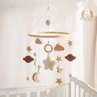 ĐỒ TREO NÔI HANDMADE BẰNG GỖ VÀ LEN CHO BÉ SƠ SINH