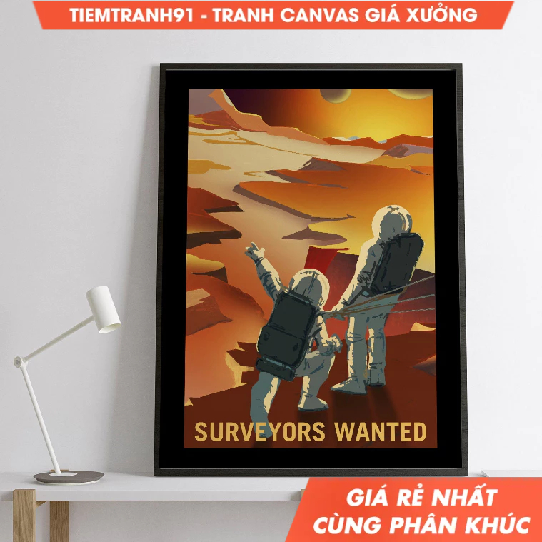 Tranh treo tường, Space Poster NASA Mars Surveyors Wanted Retro Space ...