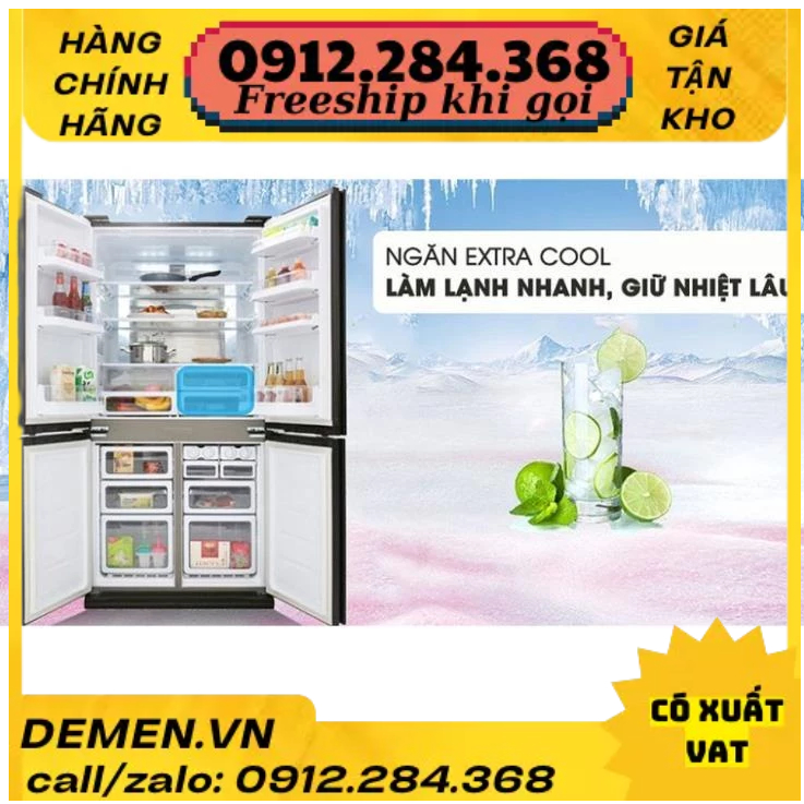 Tủ Lạnh 4 cánh SHARP Inverter 678 Lít SJ-FX688VG-BK - Mới 100% DEMEN ...