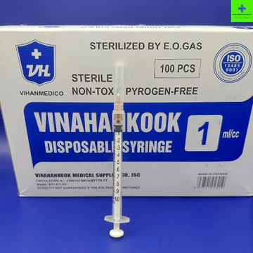 Hộp 100 Bơm tiêm 1ml VINAHANKOOK lắp đầu kim meso 34G 32G 30G tiêm meso ,tiêm căng bóng trẻ hóa dưỡng chất làm đẹp