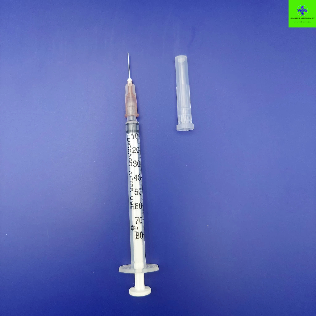 Bơm tiêm 1ml VINAHANKOOK  lắp đầu kim meso 34G 32G 30G tiêm meso ,tiêm căng bóng