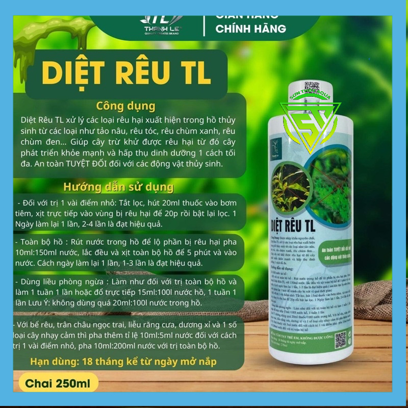 Diệt Rêu TL diệt rêu hại, tảo hại cho hồ cá, thuỷ sinh | Shopee Việt Nam