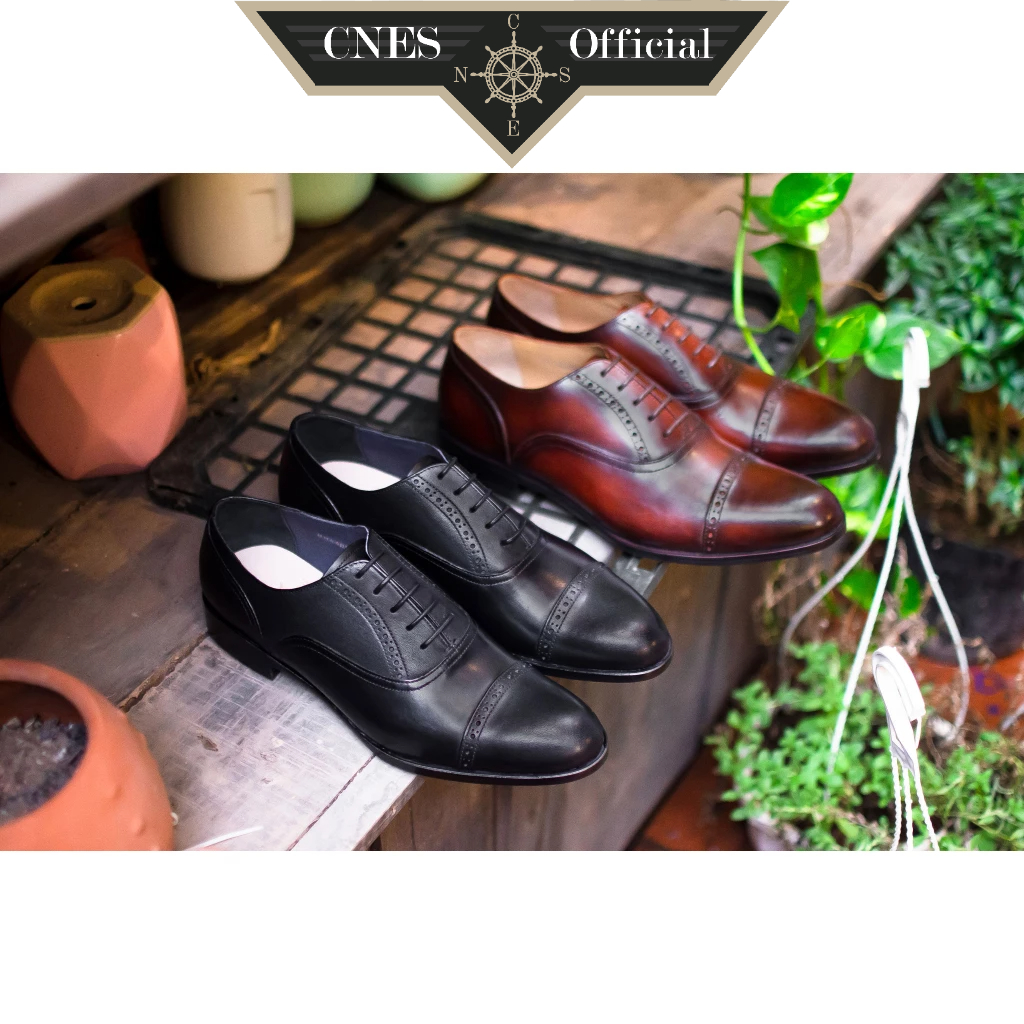 Ảnh Giày da nam Oxford gồm hai màu thời trang chất liệu da bê nhập khẩu cao cấp thương hiệu CNES (HH 44 BNN) 1