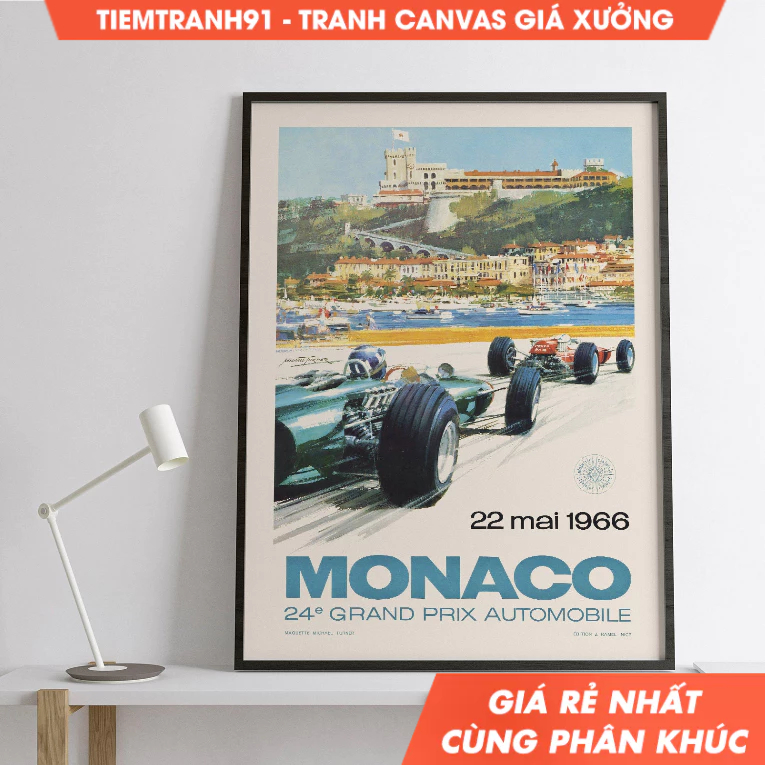 Affiche Grand Prix De Monaco 1966 - Format A3 (42x30 Cm) - Affiche Vintage Course Automobile