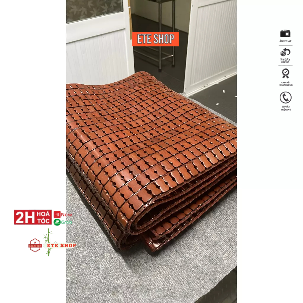 Chiếu trúc 1m6 màu nâu, chieu truc hạt 1m6 nằm mát xếp gọn, loại chiếu điều hòa mát nhất