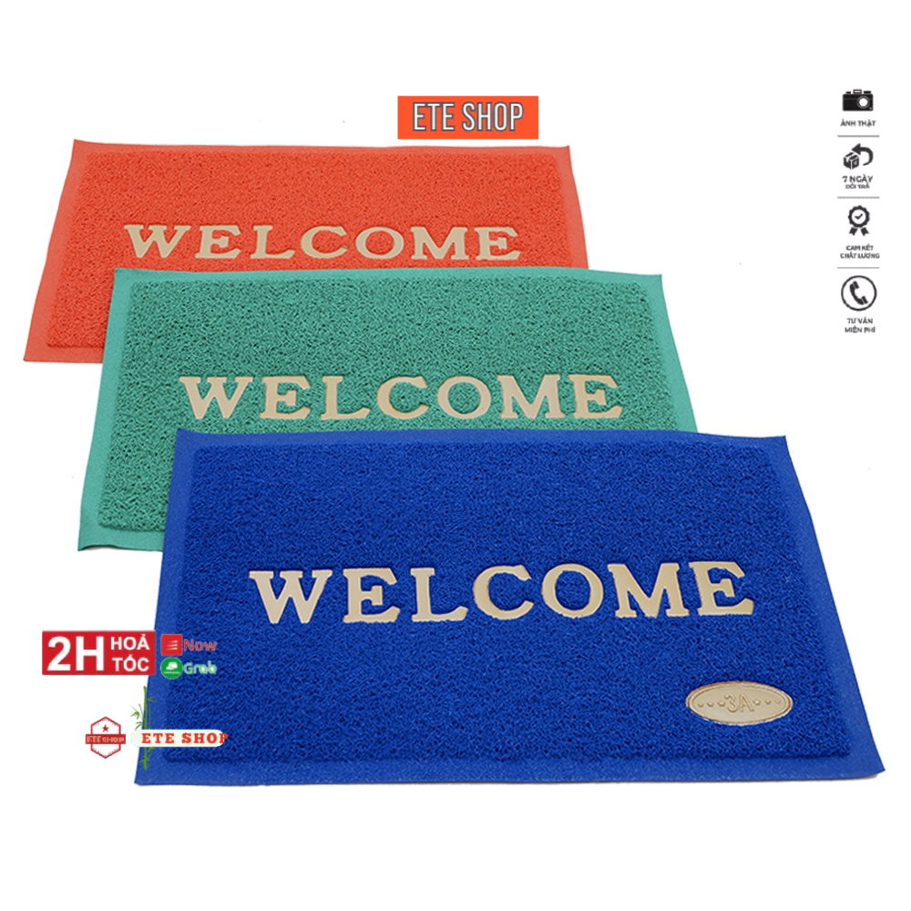 Thảm Chùi Chân Welcome nhựa, chống trơn trượt, sang trọng, bền đẹp