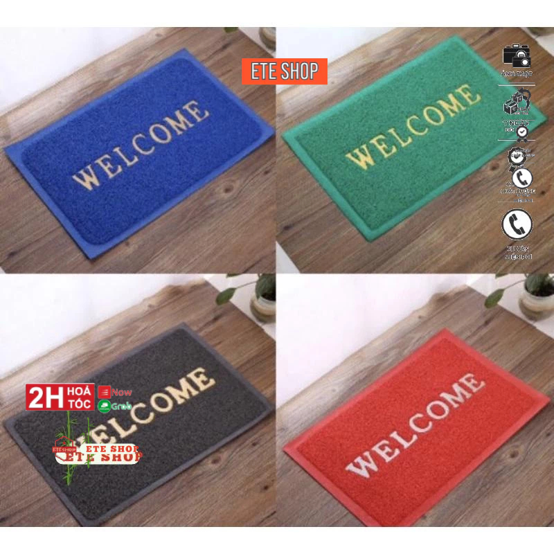 Thảm Chùi Chân Welcome nhựa, chống trơn trượt, sang trọng, bền đẹp
