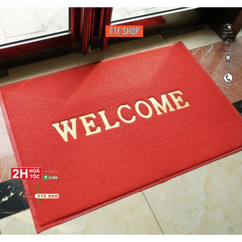 Thảm Chùi Chân Welcome nhựa, chống trơn trượt, sang trọng, bền đẹp