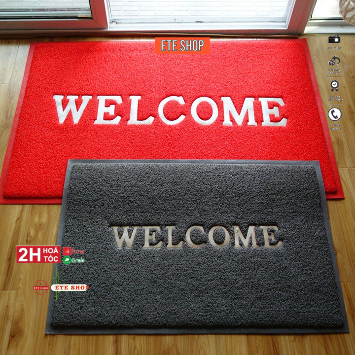 Thảm Chùi Chân Welcome nhựa, chống trơn trượt, sang trọng, bền đẹp