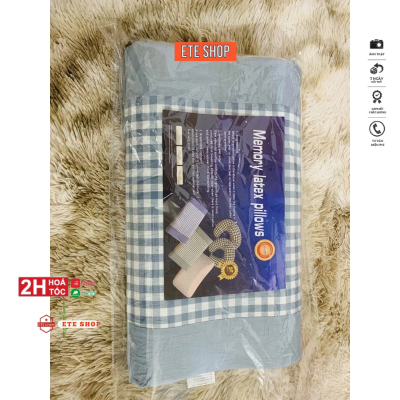 Gối cao su non đàn hồi, êm mịn cao cấp, cho giấc ngủ thư giãn, nghỉ ngơi