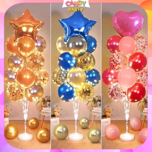 Trụ Bóng Mica -Giả Bóng Bay Trang Trí- Trụ Gắn 7 Bóng Cao - Phụ Kiện Trang Trí Sinh Nhật [KHÔNG BAO GỒM BÓNG] PTR