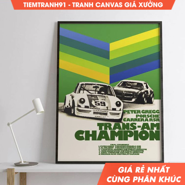 Tranh treo tường, Vintage Racing Celebrating Victory At The 1973 Trans ...