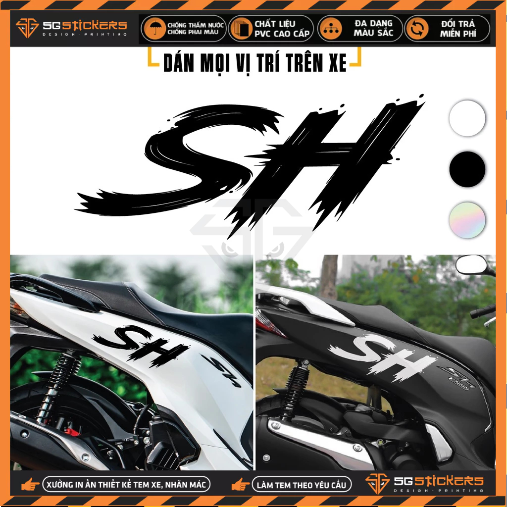 1 Tem chữ SH Dán Xe Máy Phản Quang Team Decal Sticker Hình Dán Hologram ...